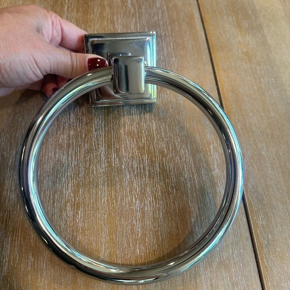 Pottery Barn Modern Chrome Towel Ring